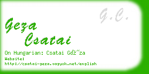 geza csatai business card